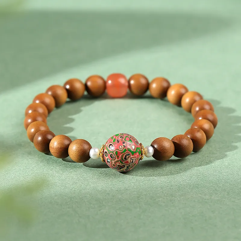 Moon Seal Hundred Rivers Laoshan Sandalwood Bracelets Unisex-3