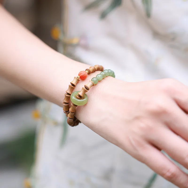 Moon Seal Hundred Rivers Laoshan Sandalwood Bracelets Unisex-2
