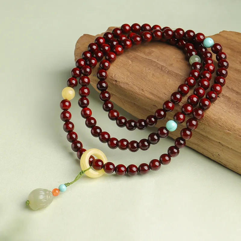 Moon Seal Hundred Rivers Rosewood Wooden Bracelets Unisex-3