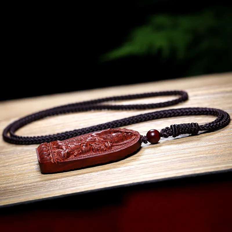 Moon Seal Hundred Rivers Rosewood Pendants Unisex-3