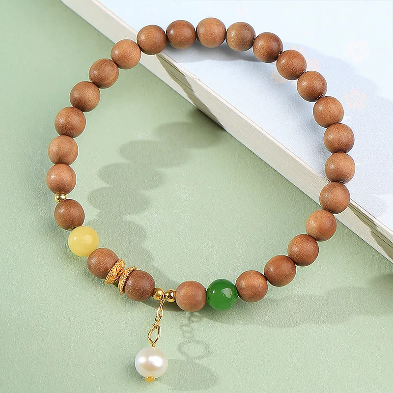 Moon Seal Hundred Rivers Laoshan Sandalwood Bracelets Unisex-1