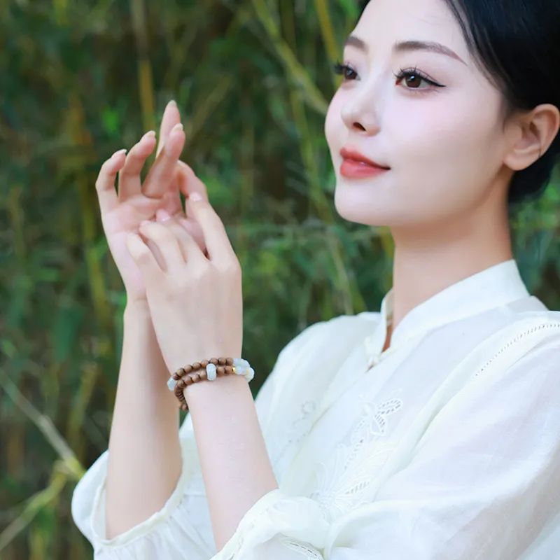 Moon Seal Hundred Rivers Laoshan Sandalwood Bracelets Unisex-3