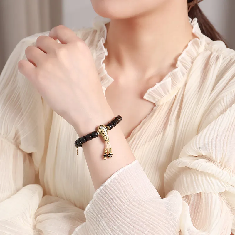 Moon Seal Hundred Rivers Coconut Shell Beads Bracelets Unisex-5