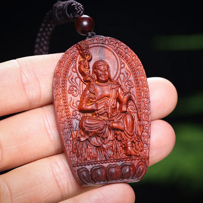 Moon Seal Hundred Rivers Rosewood Pendants Unisex-6