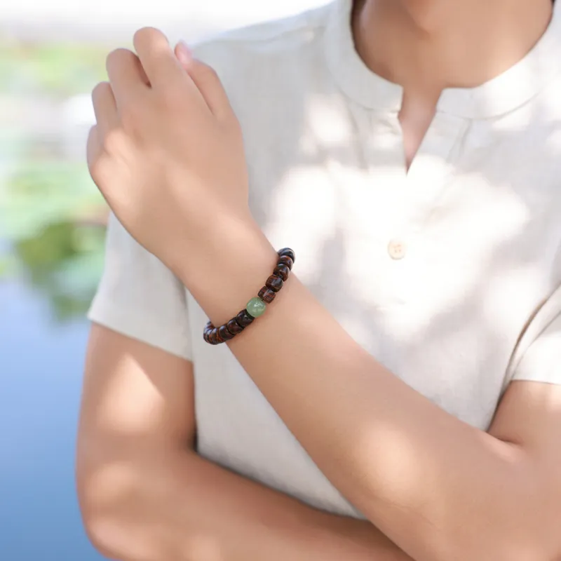 Moon Seal Hundred Rivers Huanghuali Precious Wood Bracelets Unisex-6