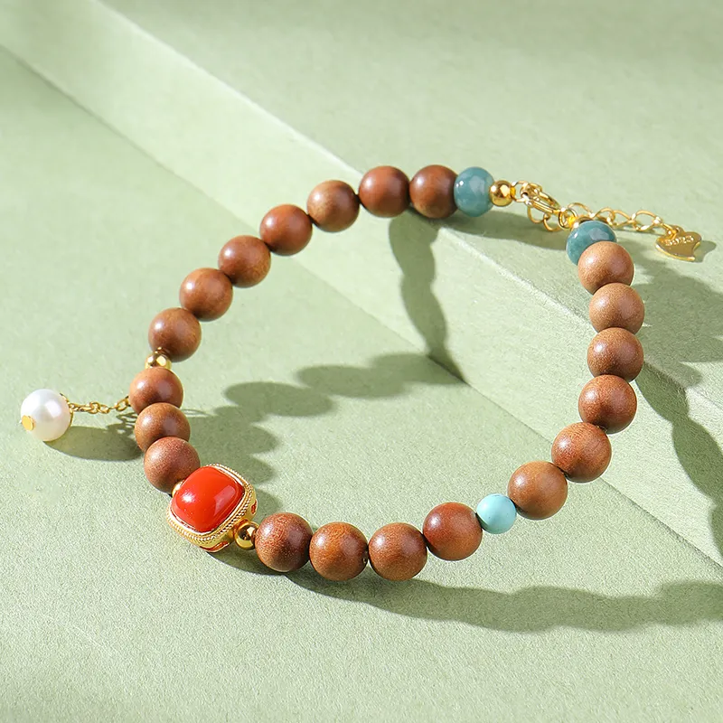 Moon Seal Hundred Rivers Laoshan Sandalwood Bracelets Women's-1