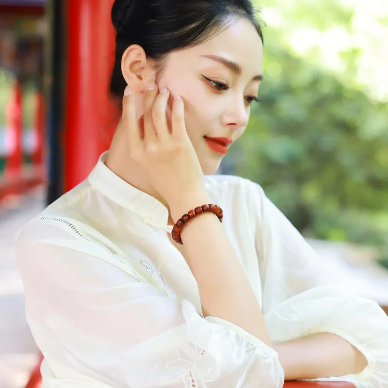 Moon Seal Hundred Rivers Huanghuali Precious Wood Bracelets Unisex-6