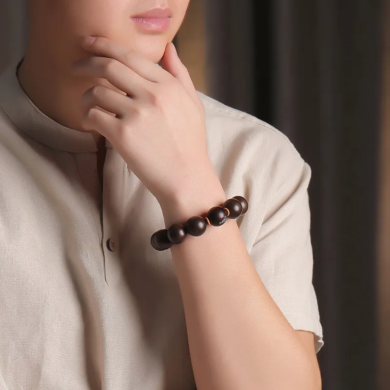 Moon Seal Hundred Rivers Fragrance Agarwood Wooden Bracelets Unisex-7
