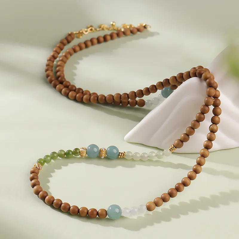 Moon Seal Hundred Rivers Laoshan Sandalwood Bracelets Unisex-2