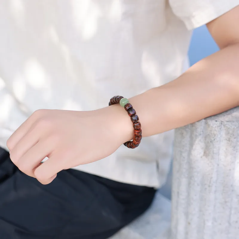 Moon Seal Hundred Rivers Huanghuali Precious Wood Bracelets Unisex-7