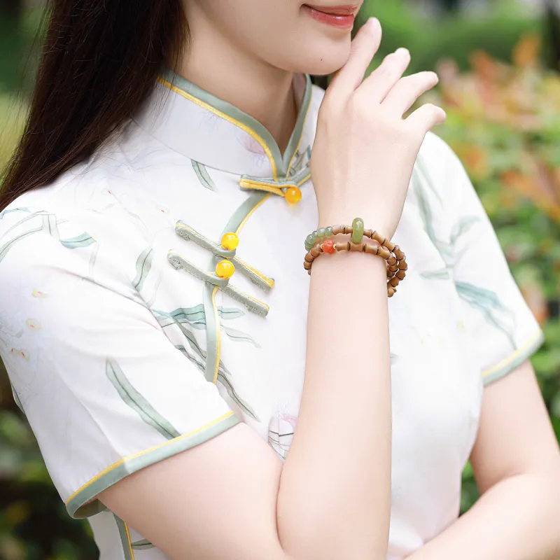 Moon Seal Hundred Rivers Laoshan Sandalwood Bracelets Unisex-1