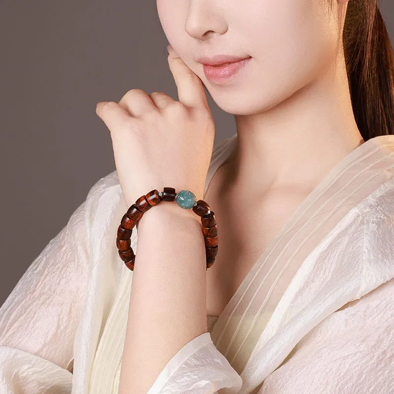 Moon Seal Hundred Rivers Huanghuali Wooden Bracelets Unisex-1