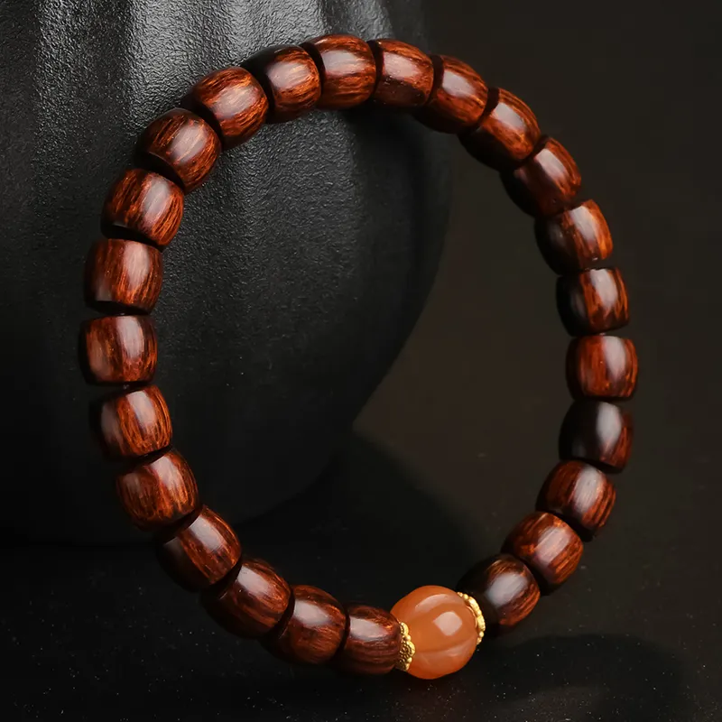 Moon Seal Hundred Rivers Huanghuali Wooden Bracelets Unisex-3