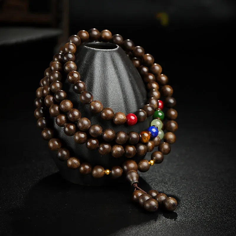 Moon Seal Hundred Rivers Fragrance Agarwood Precious Wood Bracelets Unisex-1