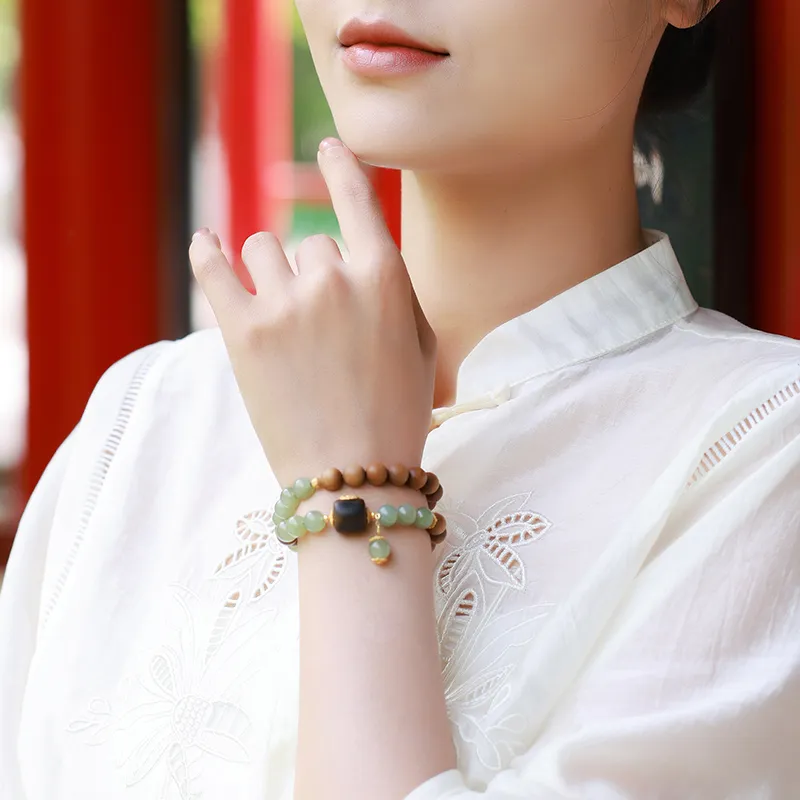 Moon Seal Hundred Rivers Laoshan Sandalwood Bracelets Unisex-4