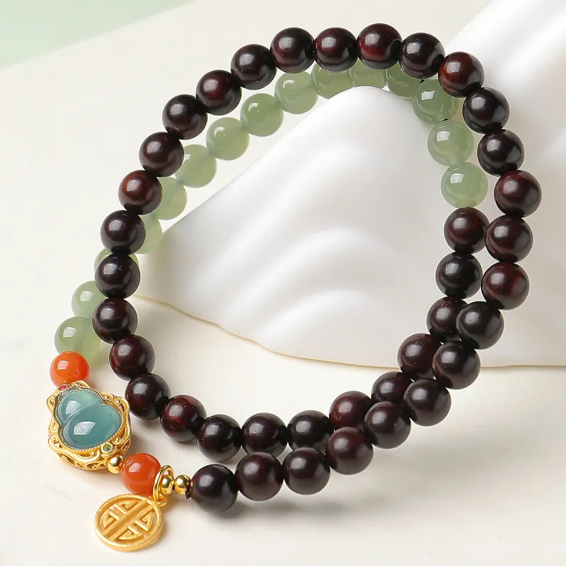 Moon Seal Hundred Rivers Rosewood Precious Wood Bracelets Unisex-1