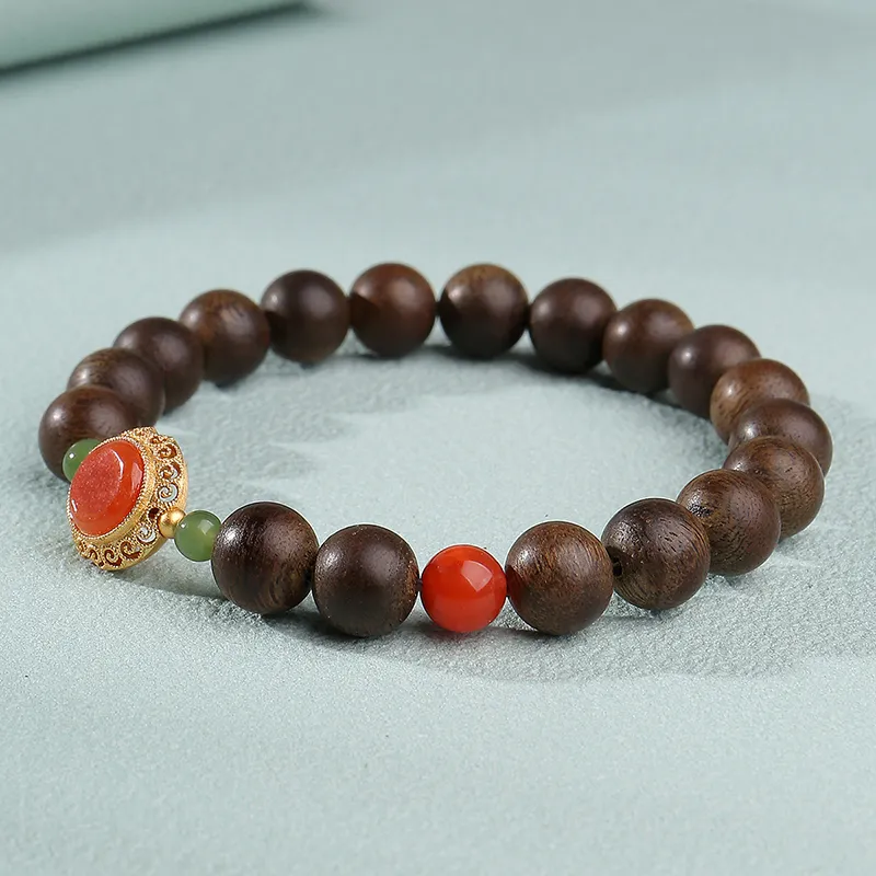 Moon Seal Hundred Rivers Fragrance Agarwood Precious Wood Bracelets Unisex-1