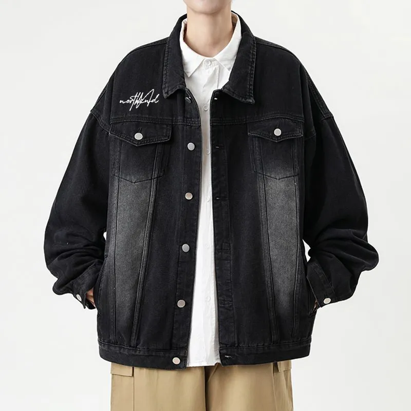 Northend Denim Jacket Unisex Distressed White Black-2