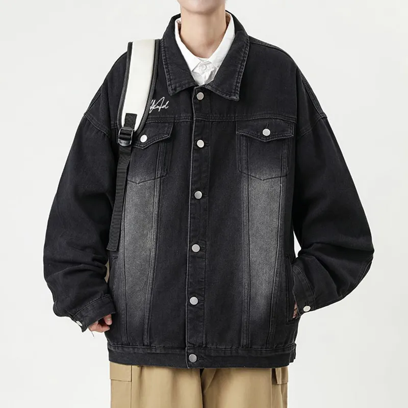 Northend Denim Jacket Unisex Distressed White Black-3