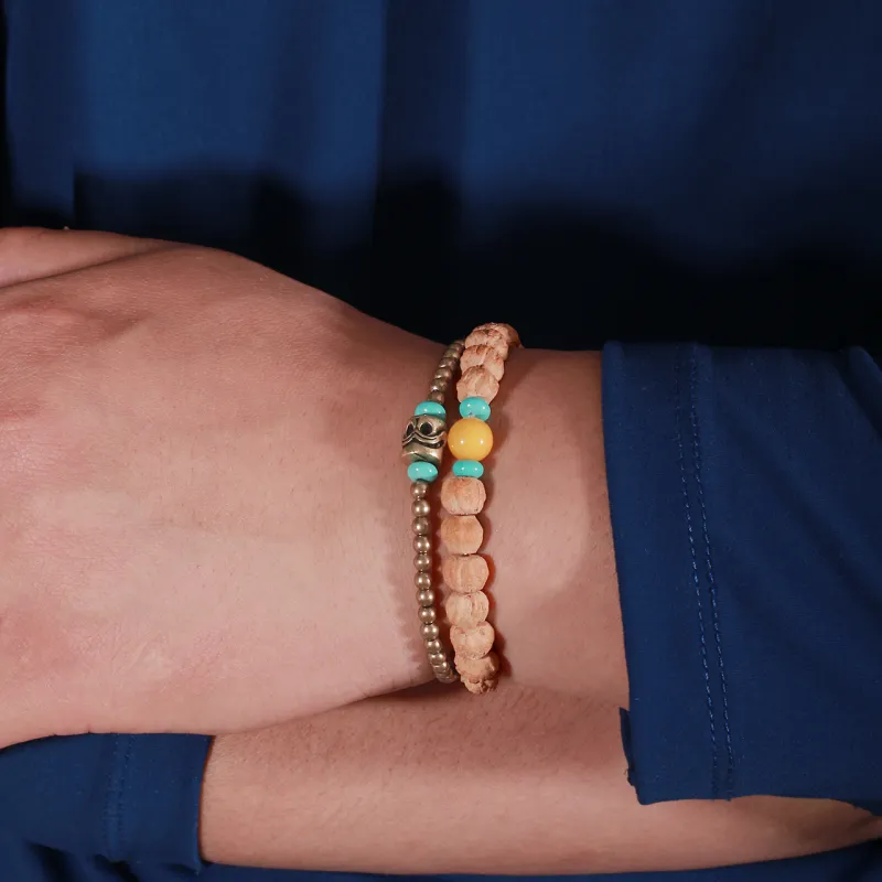 LIBALU Cacumen Platycladi Seeds Bracelets Unisex-1