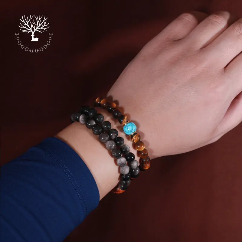 LIBALU Natural Tiger's Eye Stone Bracelets Unisex-8