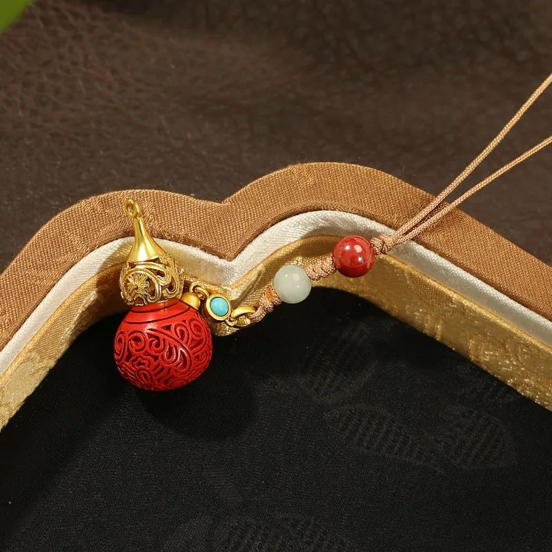 LIBALU Cinnabar Carved Jade Ornaments Unisex-6