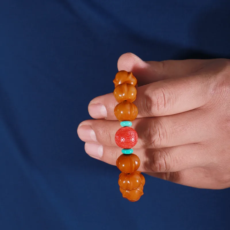 LIBALU Monkey Head Walnut Bracelets Unisex-10