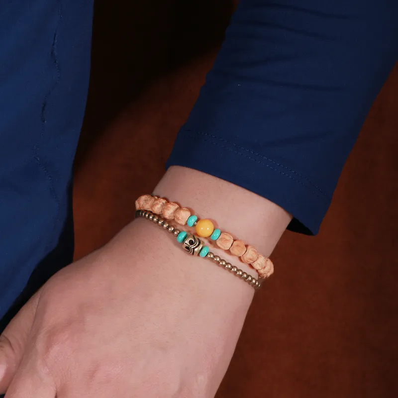 LIBALU Cacumen Platycladi Seeds Bracelets Unisex-2