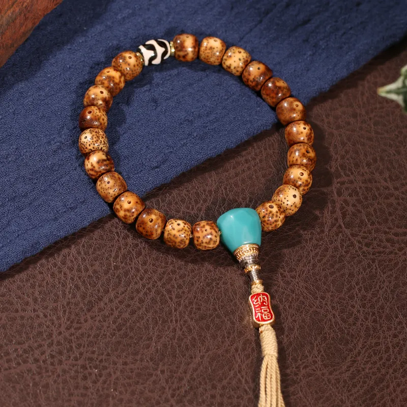 LIBALU Star Moon Bodhi Seeds Bead Chain Unisex-4