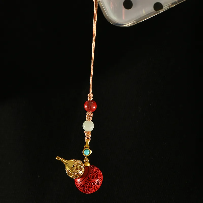 LIBALU Cinnabar Carved Jade Ornaments Unisex-2