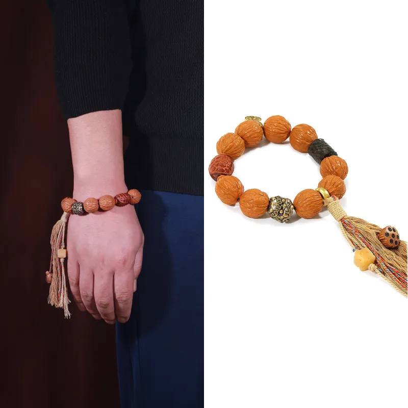 LIBALU Monkey Head Walnut Bracelets Unisex-1