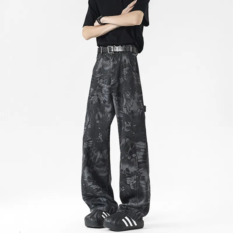 Teddy Zoo Jeans Unisex Black Snake Pattern-2