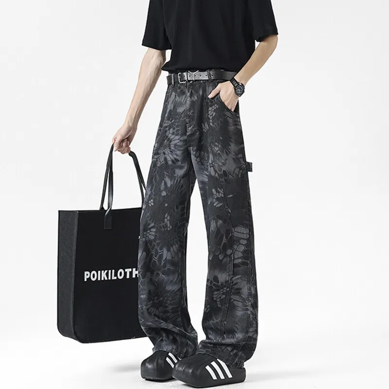 Teddy Zoo Jeans Unisex Black Snake Pattern-1