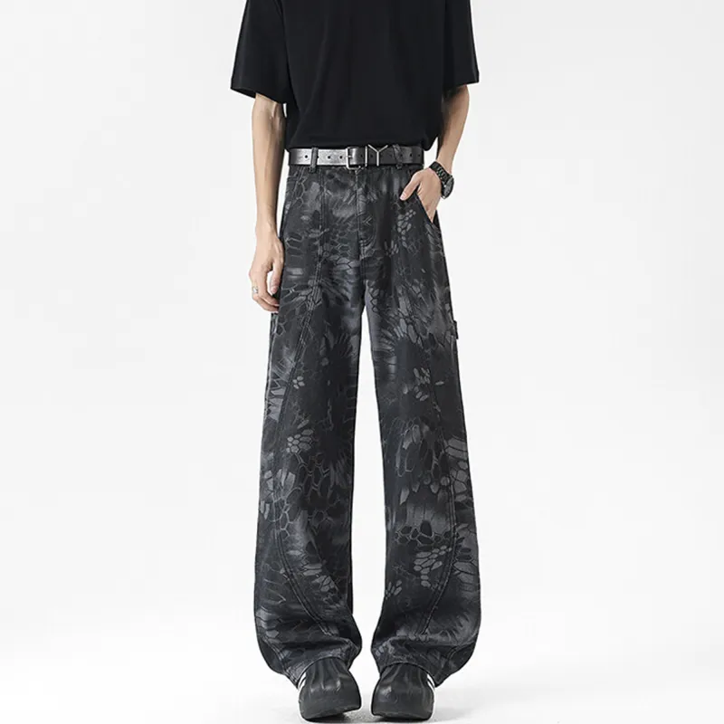 Teddy Zoo Jeans Unisex Black Snake Pattern-4