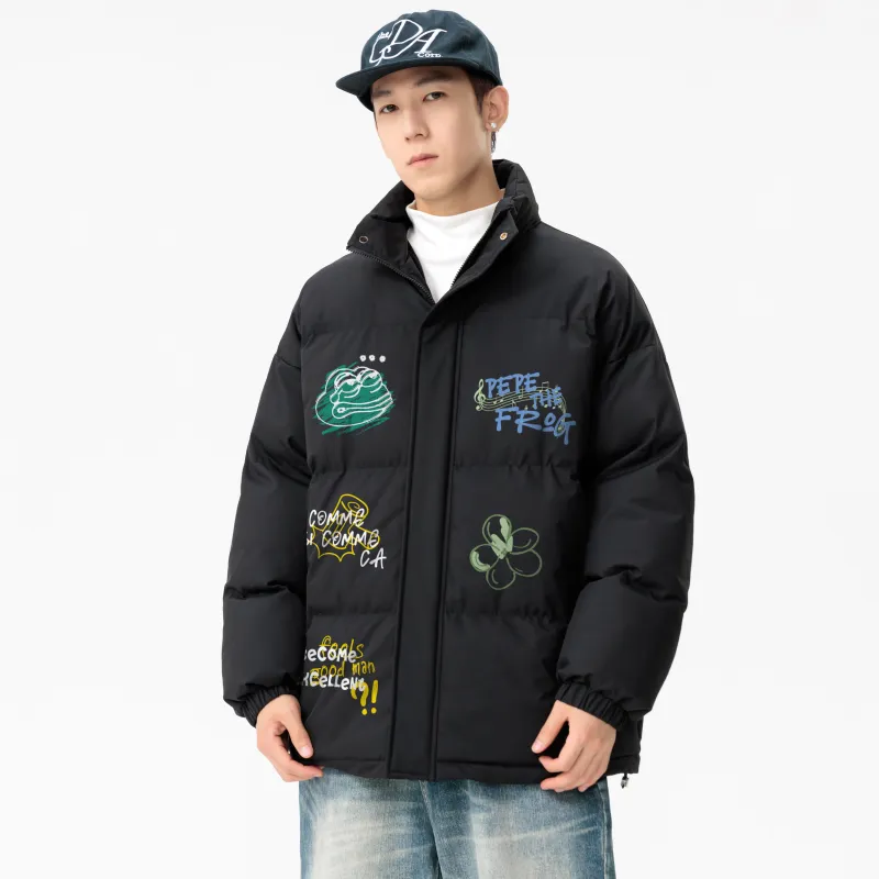 Pepe The Frog Puffer Jacket Unisex-2