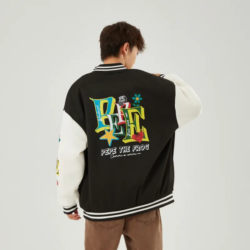 Pepe The Frog Baseball Jacket Unisex-7