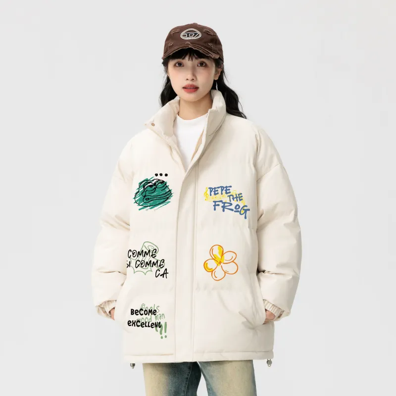 Pepe The Frog Puffer Jacket Unisex-8