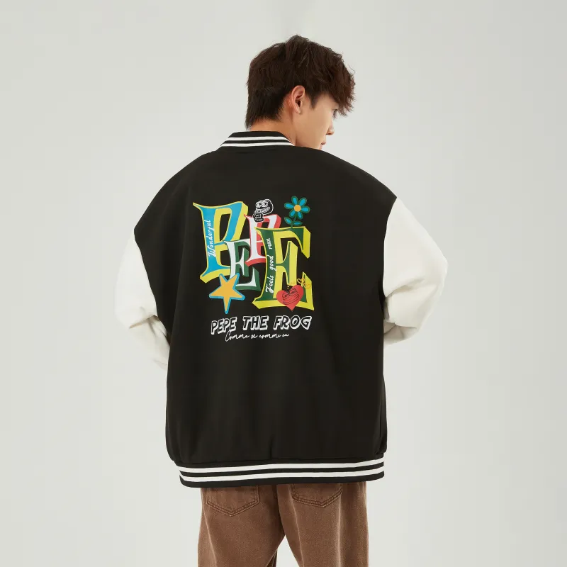 Pepe The Frog Baseball Jacket Unisex-8