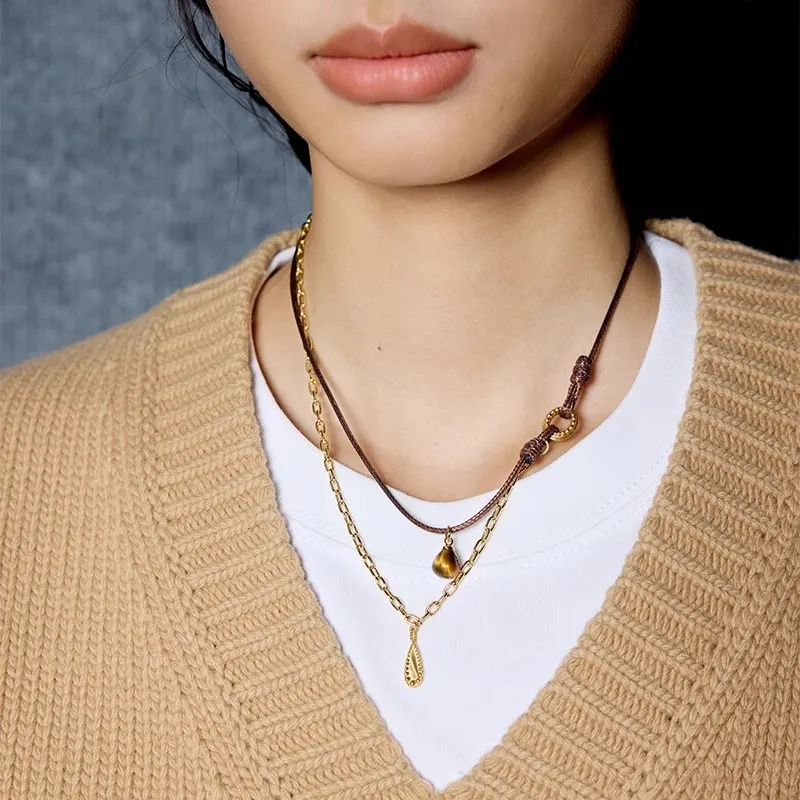 GOOGMO 18K Gold Plated Copper Necklaces Women's-1
