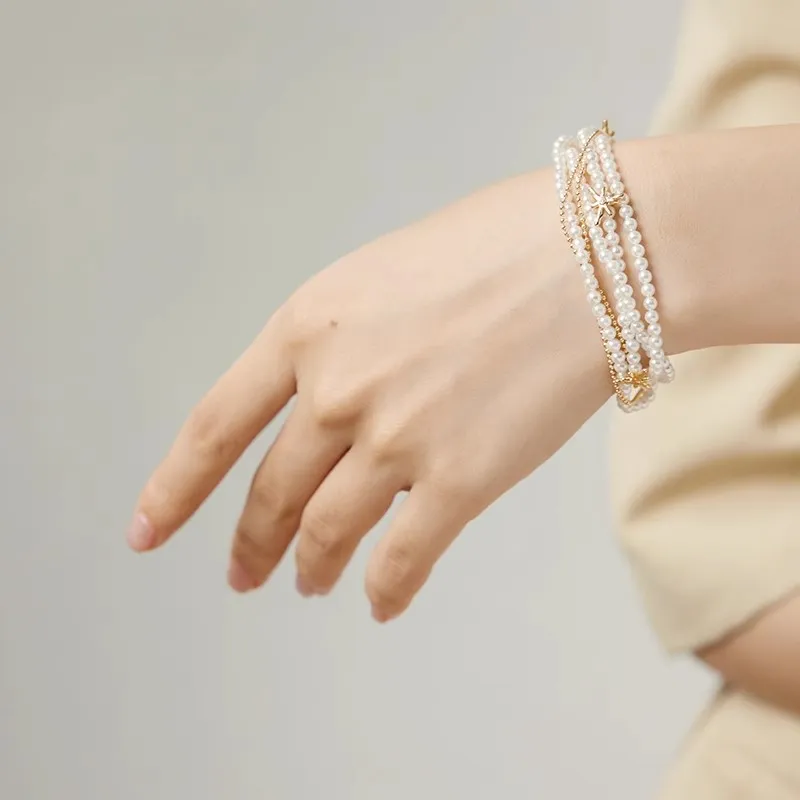 GOOGMO 18K Gold Plated Copper Bracelets Women's-4