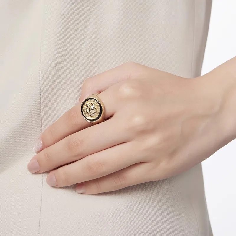 GOOGMO 18K Gold Plated Copper Rings Women's-3
