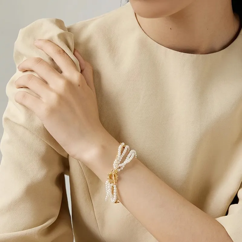 GOOGMO 18K Gold Plated Copper Bracelets Women's-2