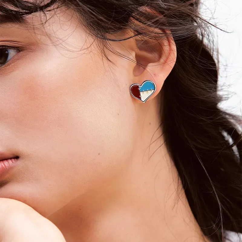 GOOGMO Rhodium plated Copper Stud Earrings Women's-1
