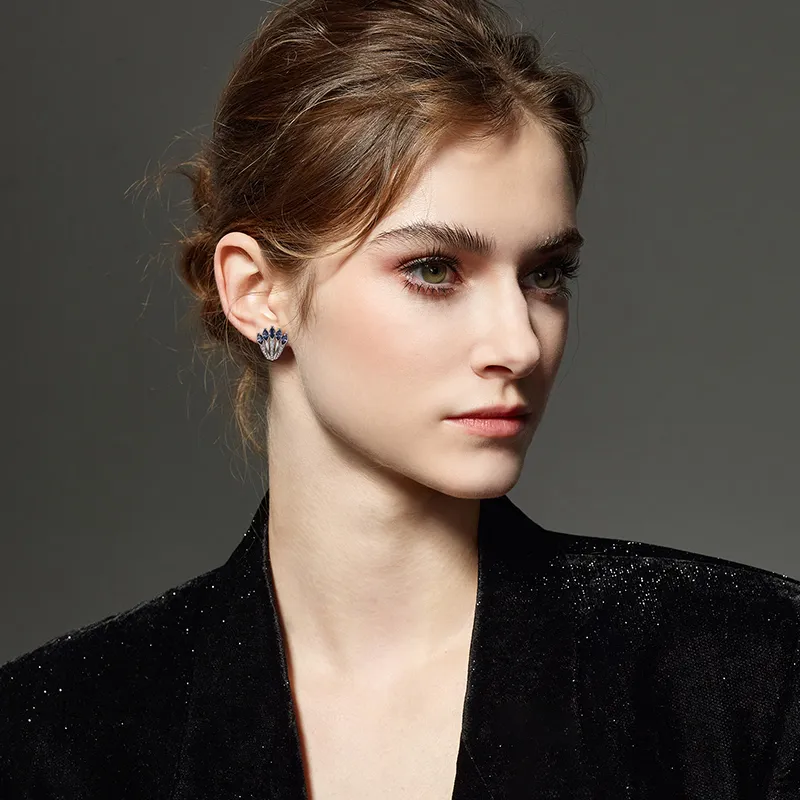 Eternelle Austrian Crystal Stud Earrings Women's-3