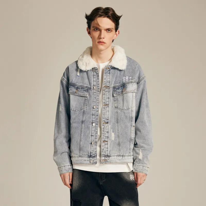 88rising Denim Jackets Unisex Washed Blue-8