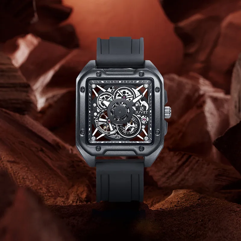 JUVET Gravity Series Automatic Mechanical Movement Men's Watches Watch Black Dial-15