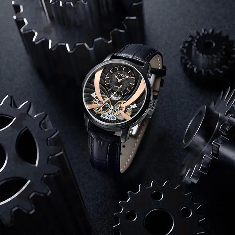 JUVET Navigator Series Automatic Mechanical Movement Men's Watches Watch Black Dial-5