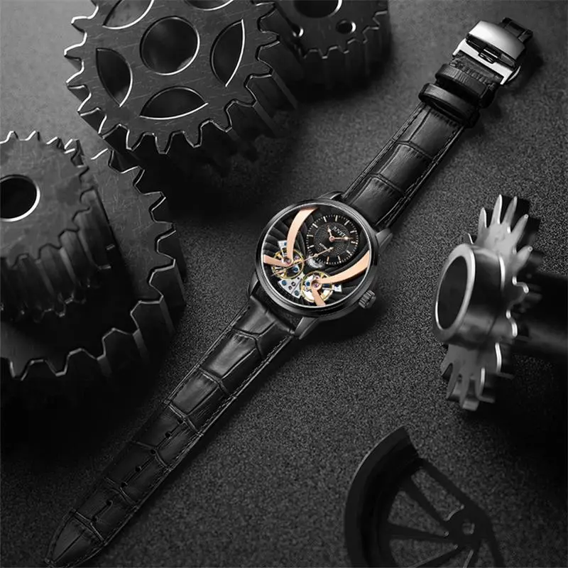 JUVET Navigator Series Automatic Mechanical Movement Men's Watches Watch Black Dial-7