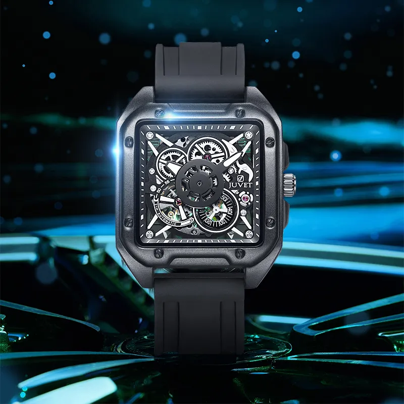 JUVET Gravity Series Automatic Mechanical Movement Men's Watches Watch Black Dial-14