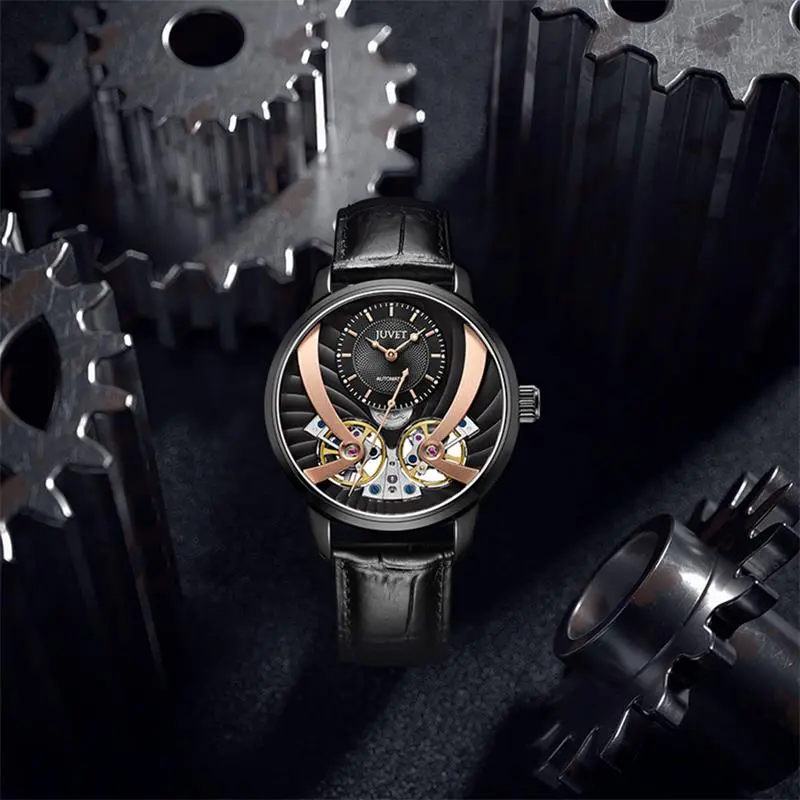 JUVET Navigator Series Automatic Mechanical Movement Men's Watches Watch Black Dial-6